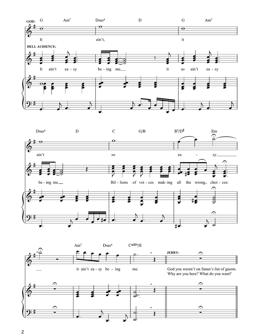 It Ain't Easy Being Me (Part 1) (from Jerry Springer The Opera) Piano, Vocal, Guitar scores gallery preview page 2