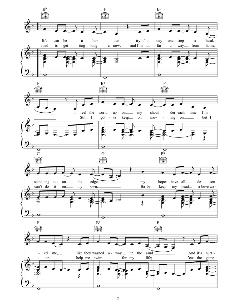 Lay Your Hands Lay Your Hands Piano, Vocal, Guitar scores gallery preview page 2