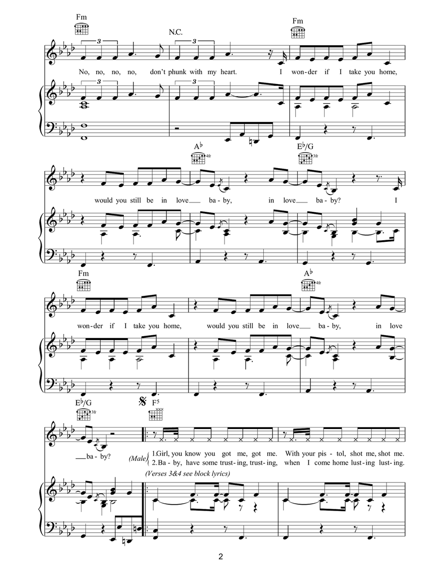 Don't Phunk With My Heart Acoustic Guitar scores gallery preview page 2