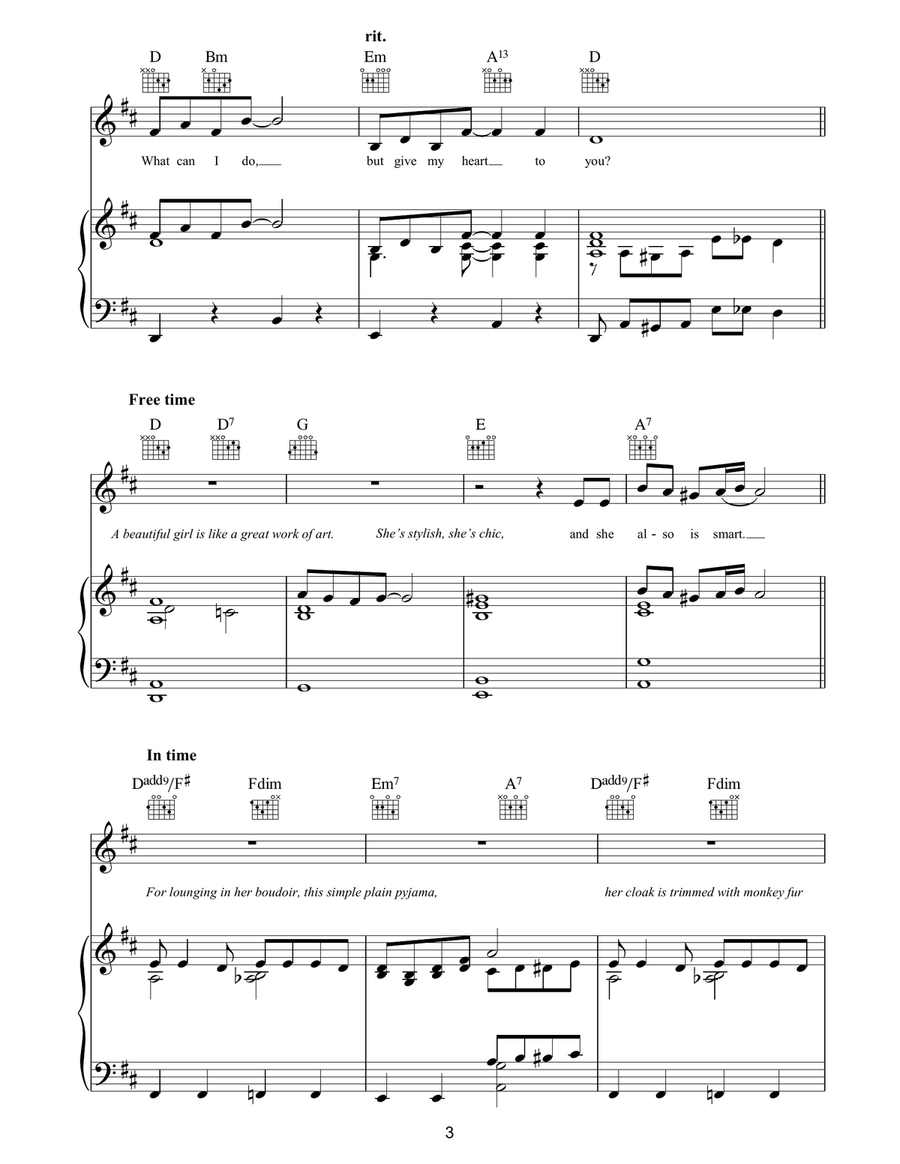 Beautiful Girl (from Singin' In The Rain) Guitar scores gallery preview page 3