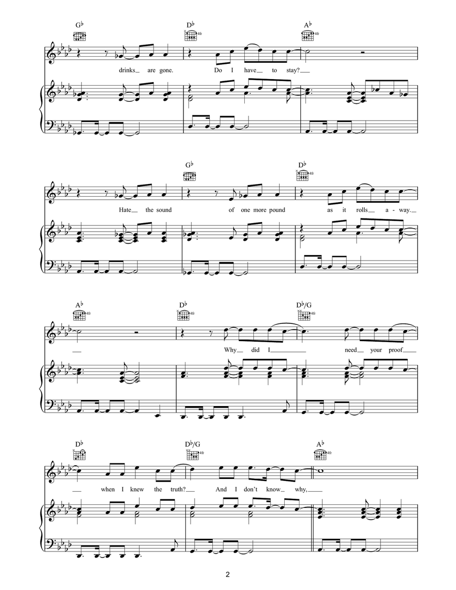 Don't Know Why Piano, Vocal, Guitar scores gallery preview page 2