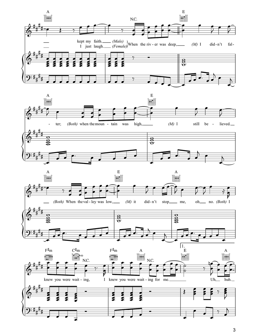 I Knew You Were Waiting (For Me) Guitar scores gallery preview page 3
