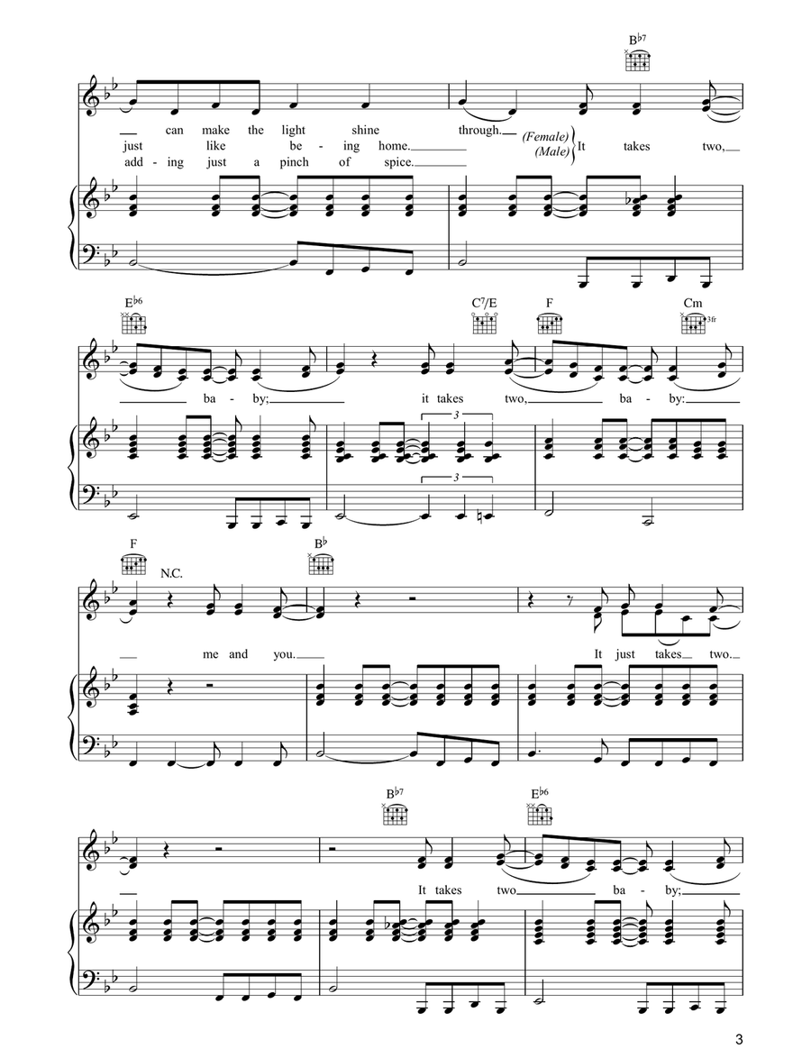 It Takes Two It Takes Two Piano, Vocal, Guitar scores gallery preview page 3