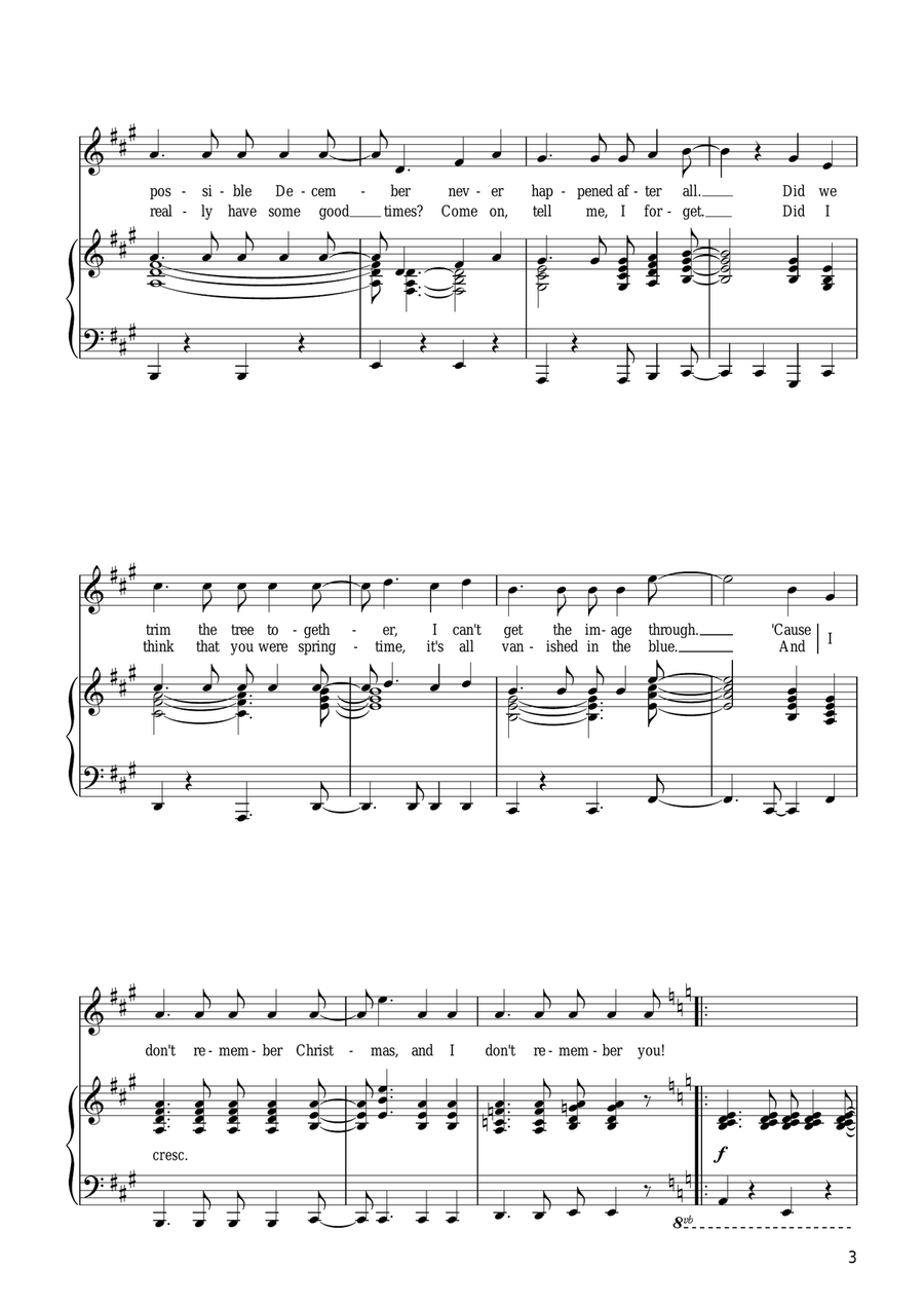 I Don't Remember Christmas (from Starting Here, Starting Now) Guitar scores gallery preview page 3