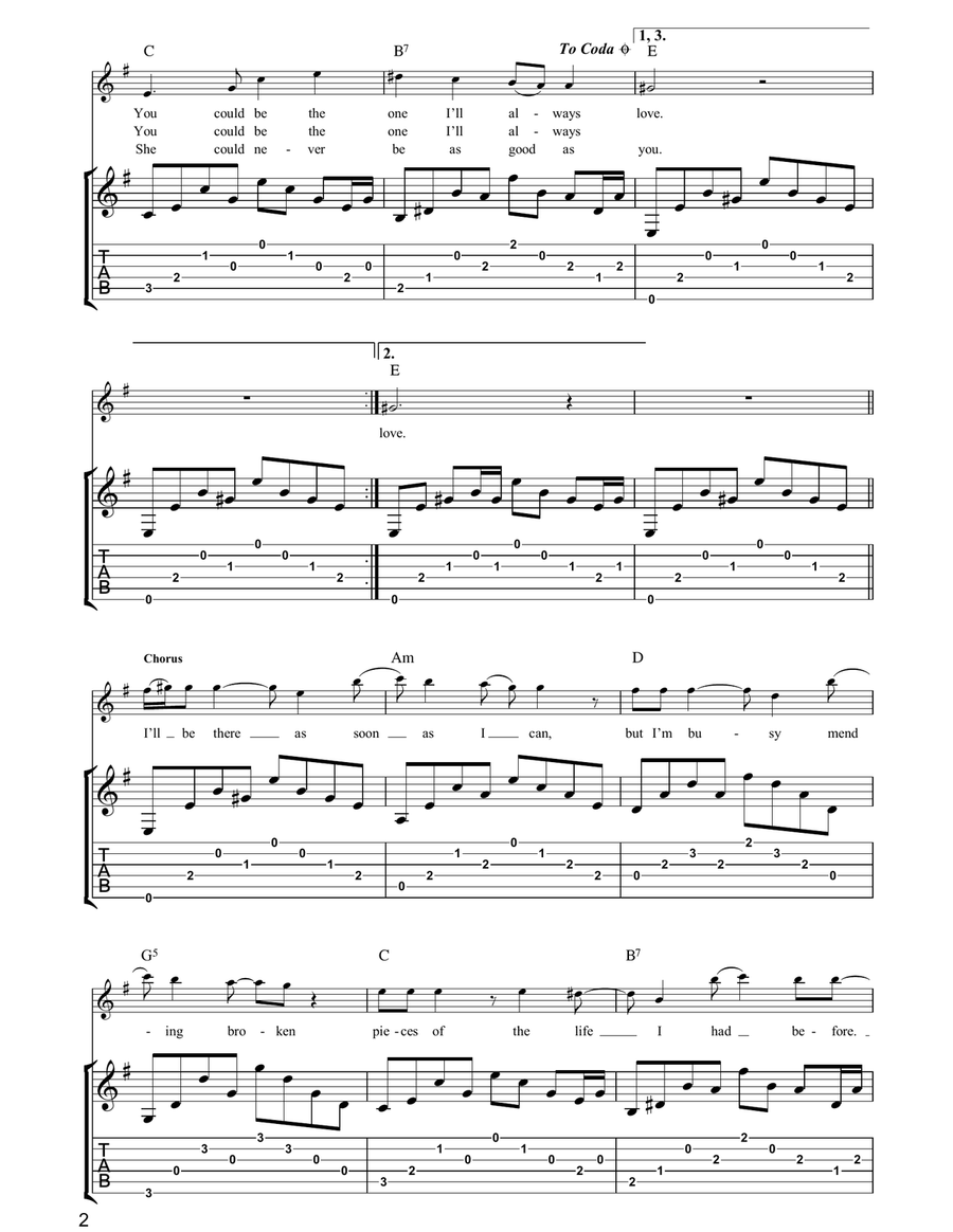 Unintended Guitar Tablature scores gallery preview page 2