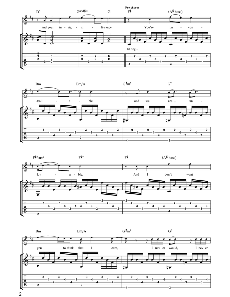 Escape Acoustic Guitar scores gallery preview page 2