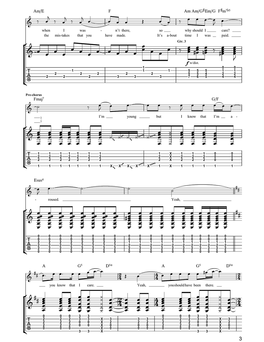 Overdue Guitar Tablature scores gallery preview page 3
