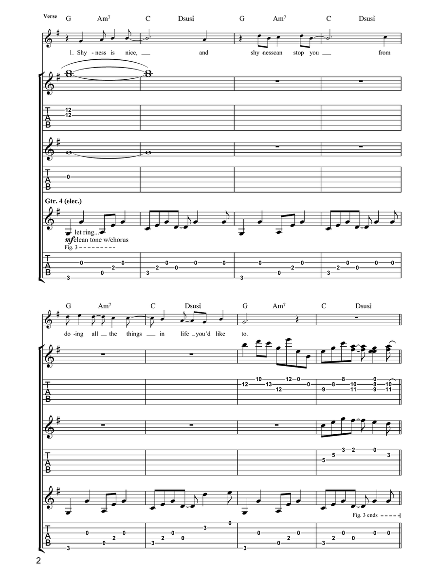 Ask Ask Guitar Tablature scores gallery preview page 2