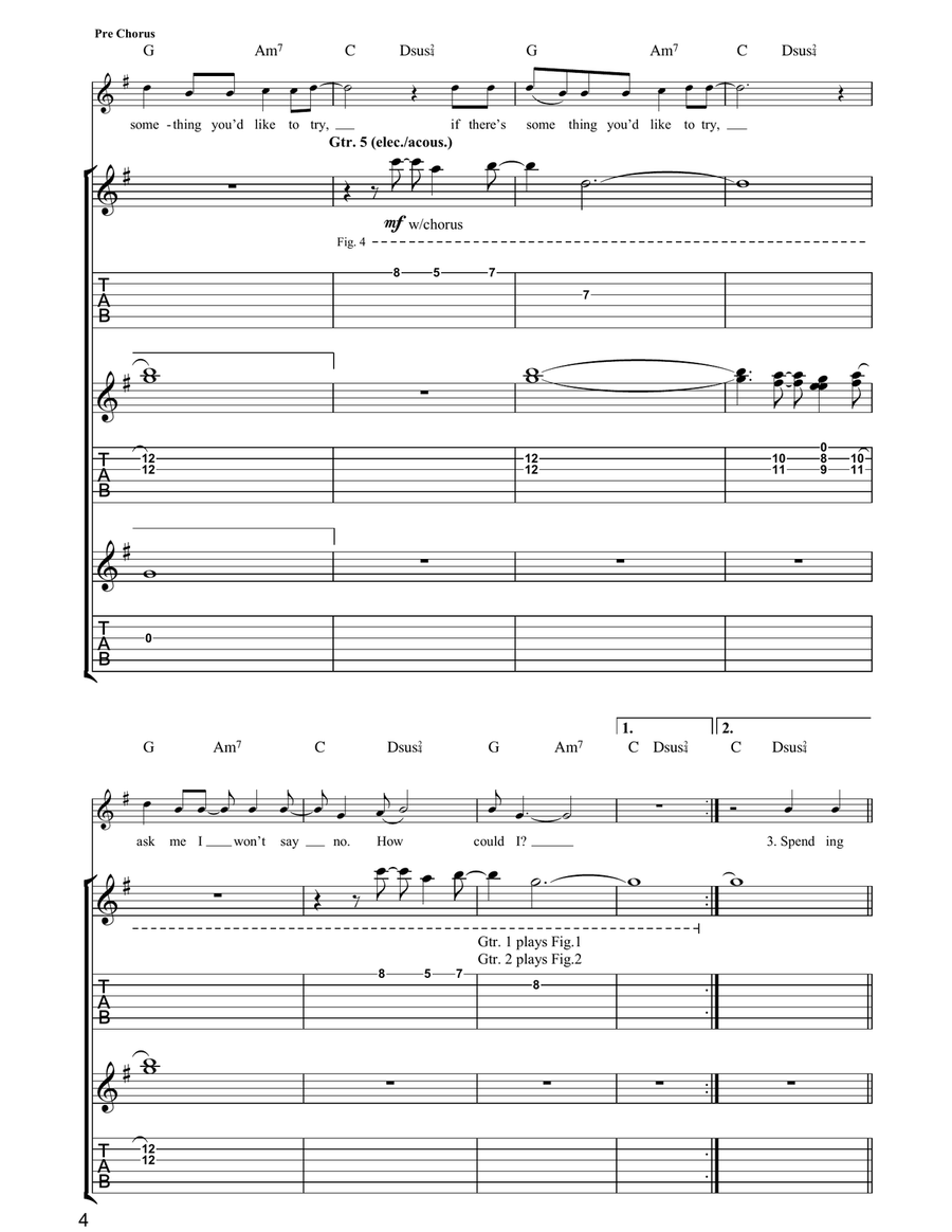 Ask Ask Guitar Tablature scores gallery preview page 4