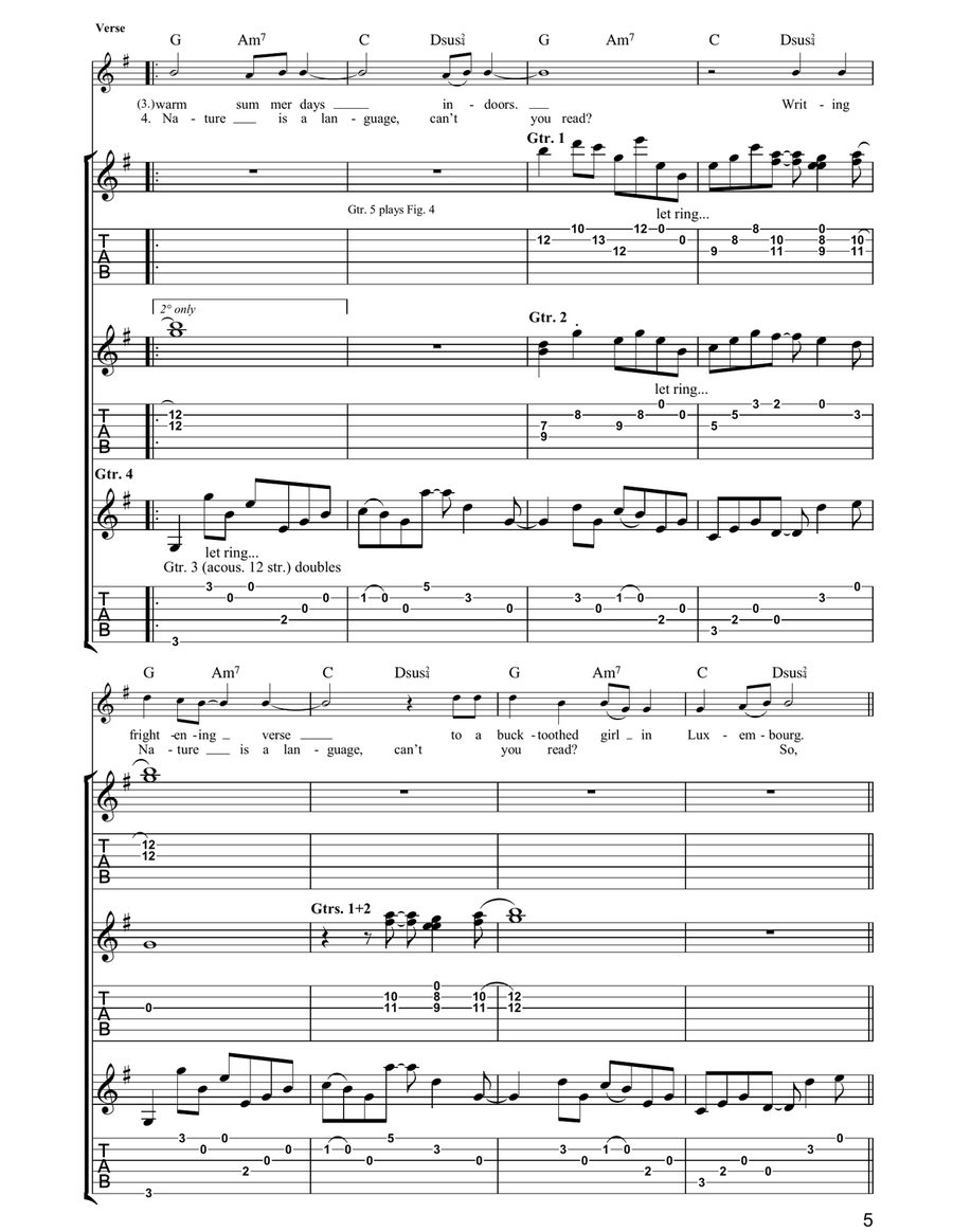 Ask Ask Guitar Tablature scores gallery preview page 5