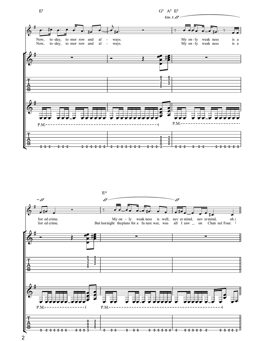 Shoplifters Of The World Unite Guitar Tablature scores gallery preview page 2