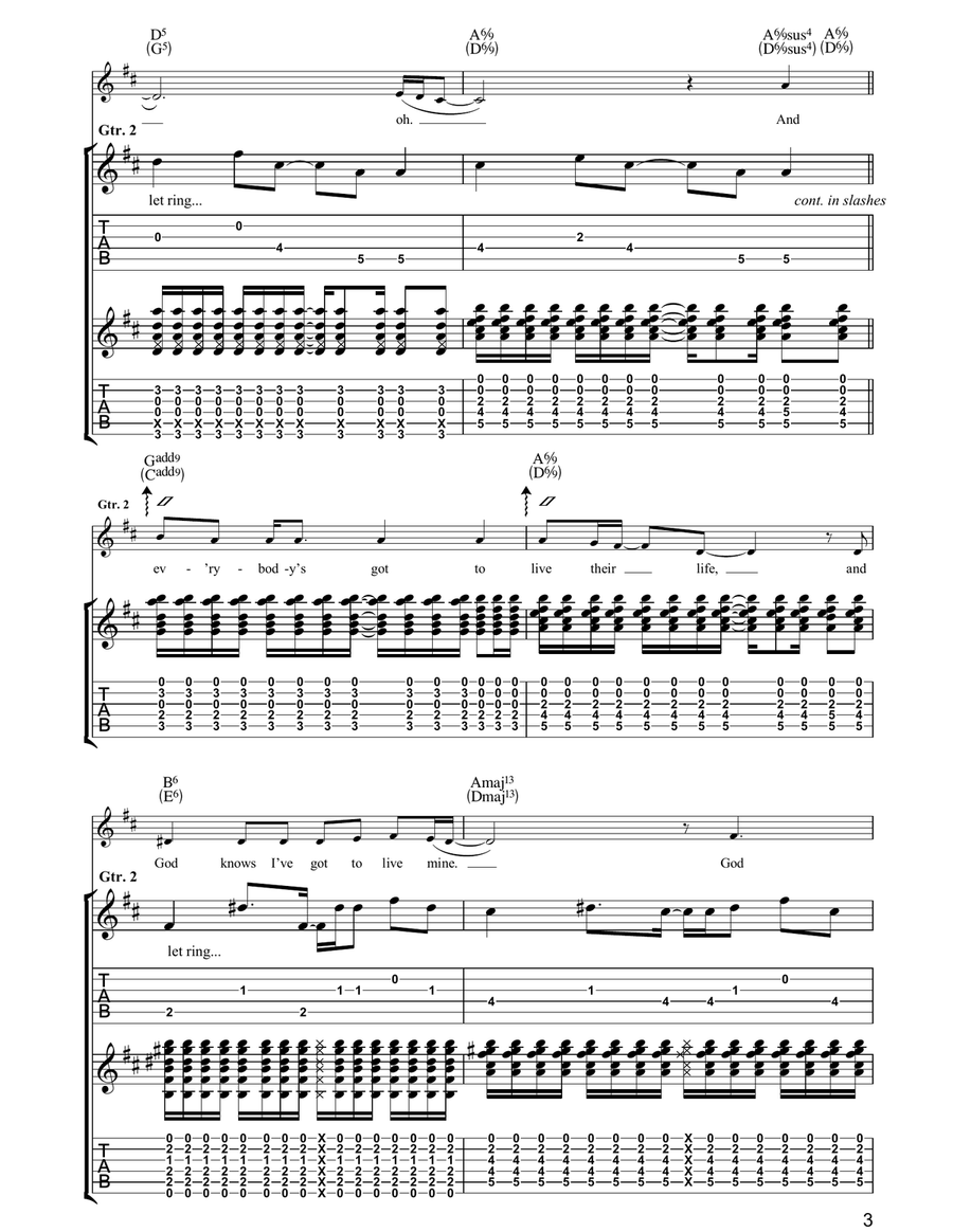 William, It Was Really Nothing Guitar Tablature scores gallery preview page 3