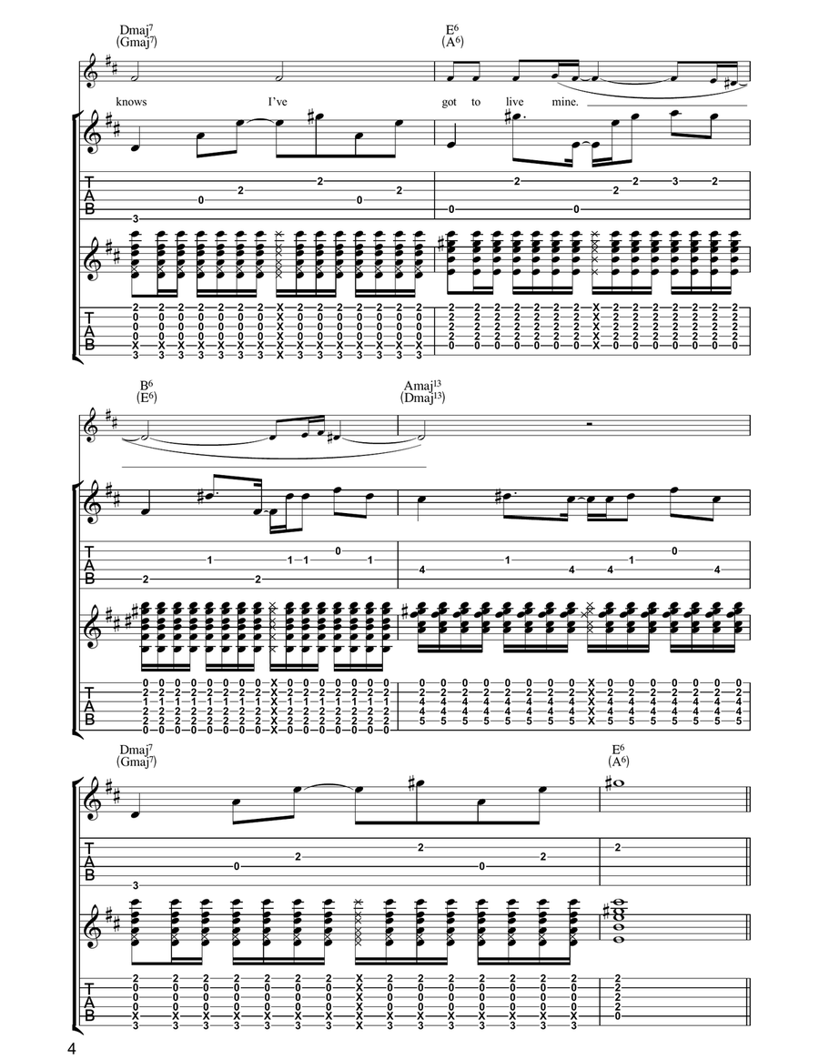William, It Was Really Nothing Guitar Tablature scores gallery preview page 4