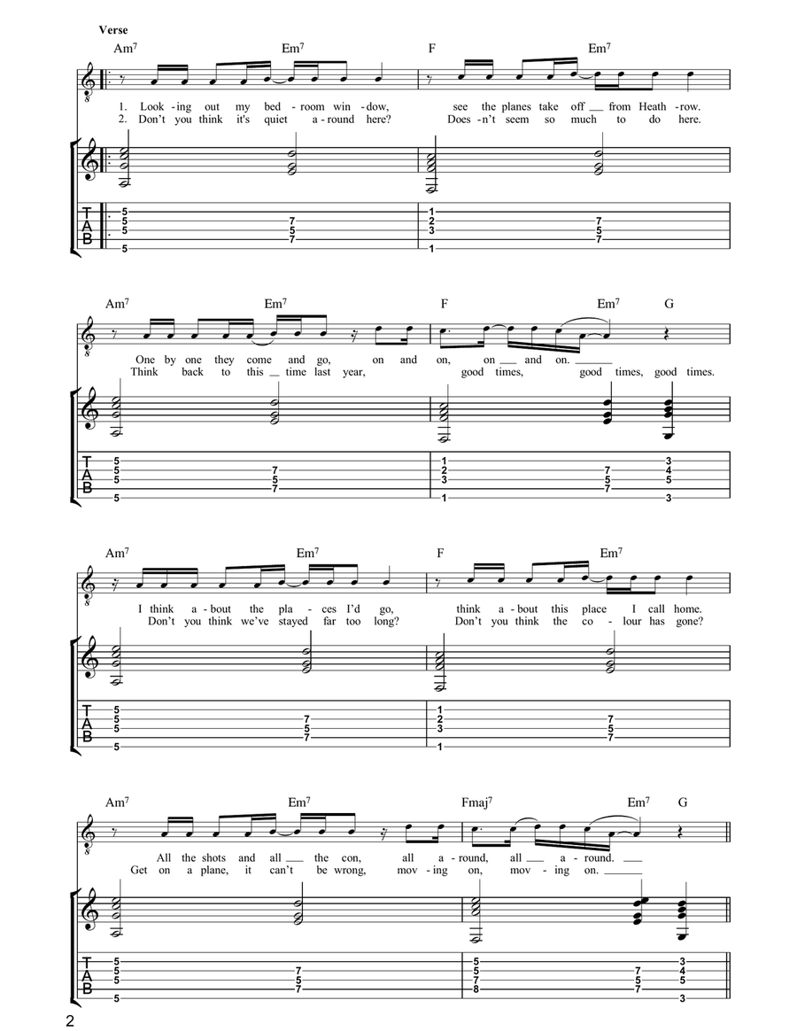 Move On Now Guitar Tablature scores gallery preview page 2