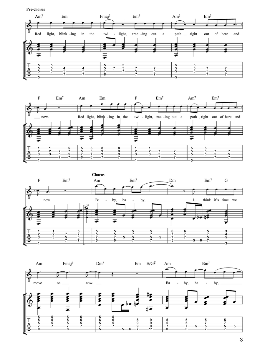 Move On Now Guitar Tablature scores gallery preview page 3