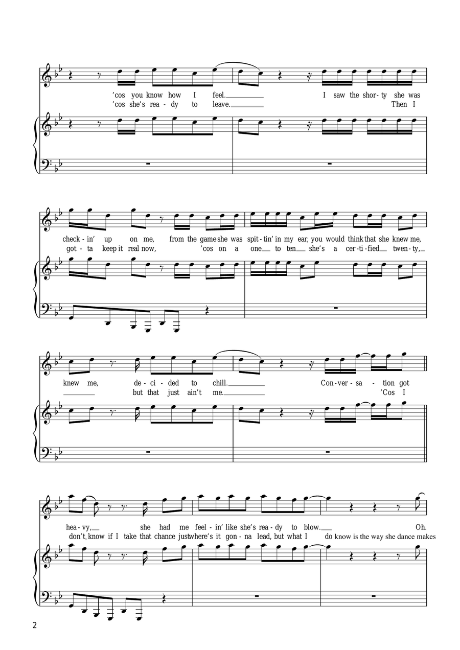 Yeah! (featuring Lil Jon and Ludacris) Piano, Vocal, Guitar scores gallery preview page 2