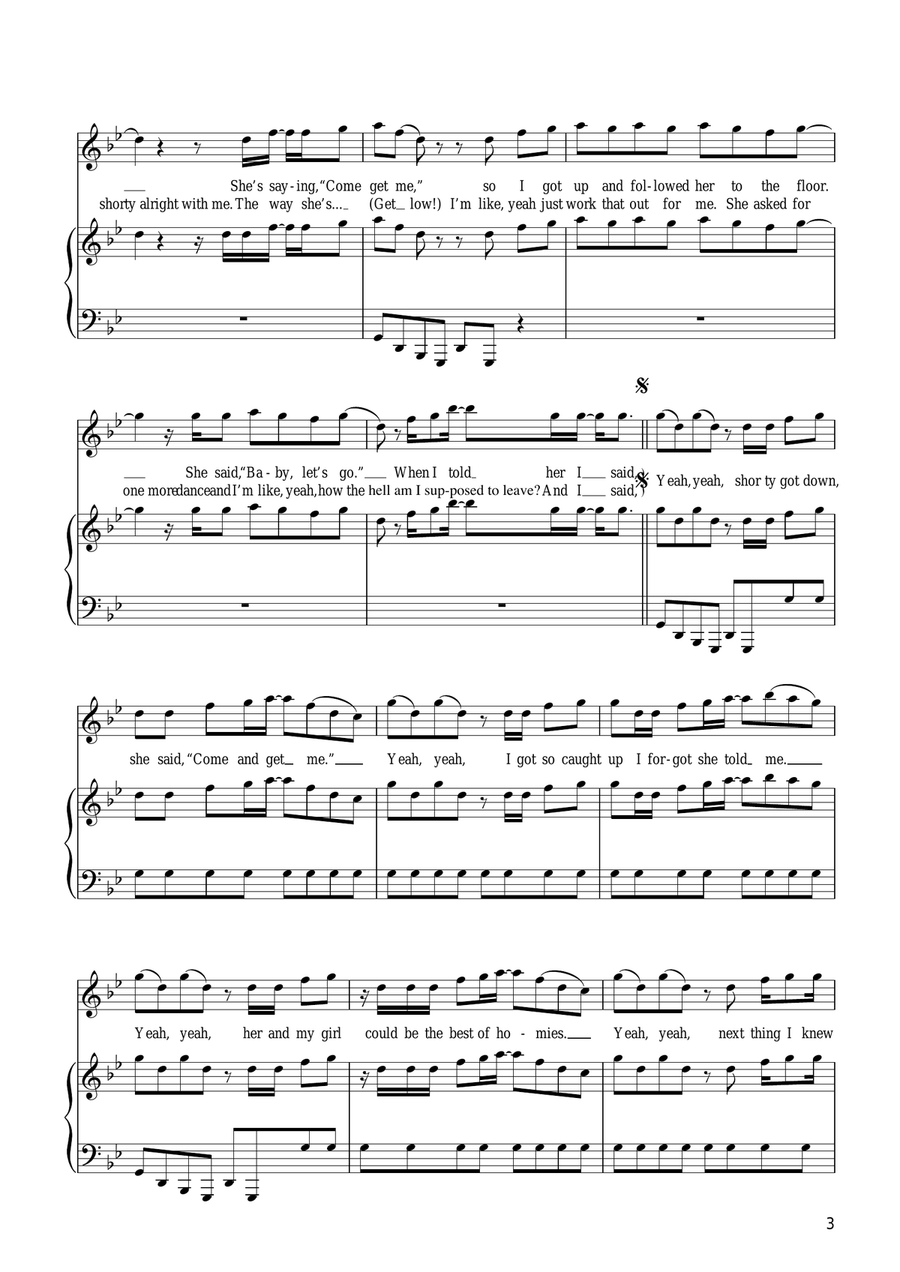 Yeah! (featuring Lil Jon and Ludacris) Piano, Vocal, Guitar scores gallery preview page 3