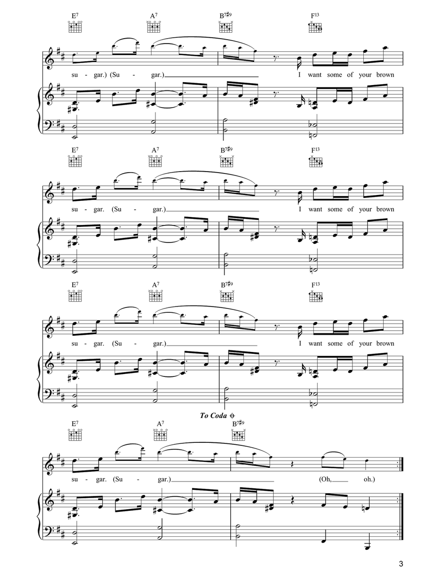 Brown Sugar Brown Sugar Piano, Vocal, Guitar scores gallery preview page 3