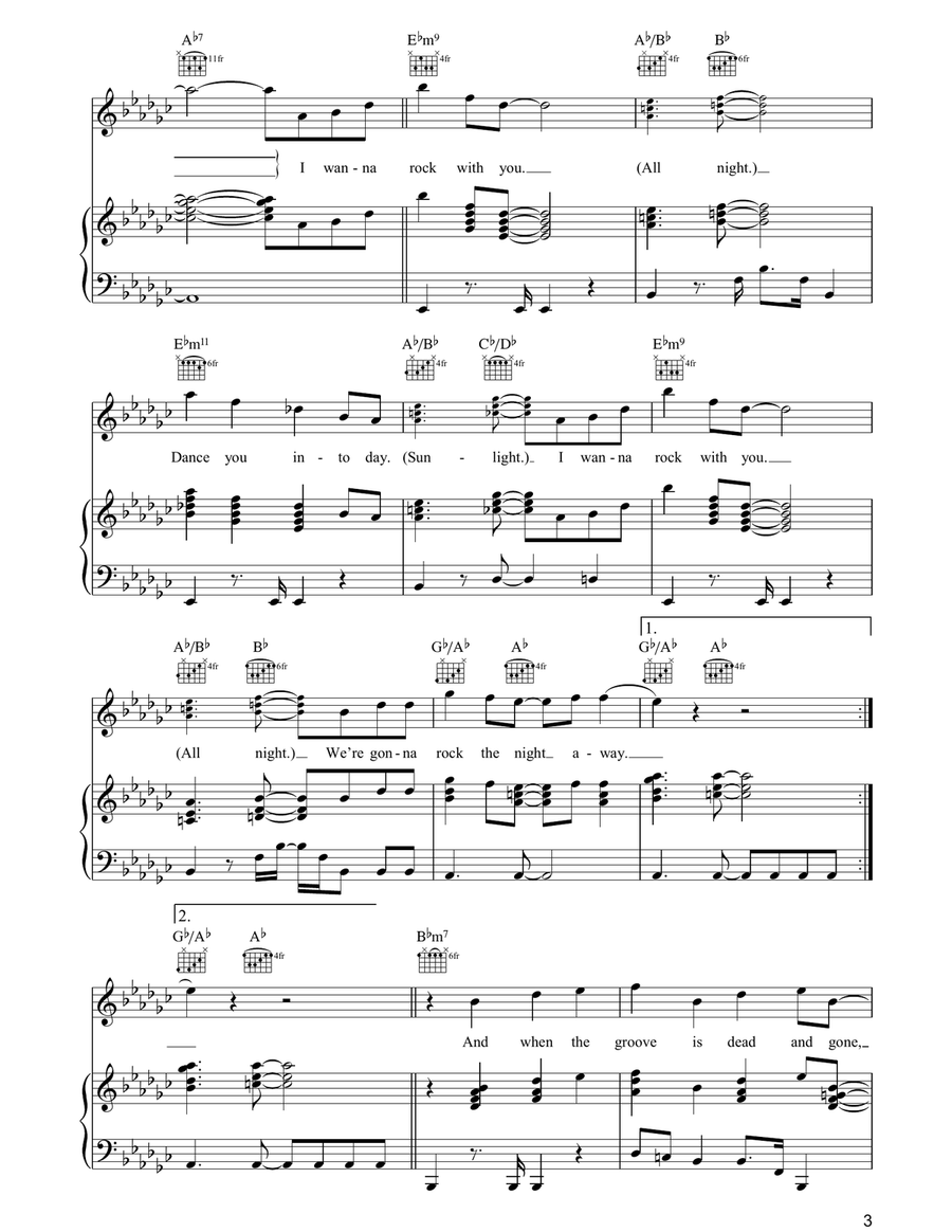 Rock With You Rock With You Piano, Vocal, Guitar scores gallery preview page 3