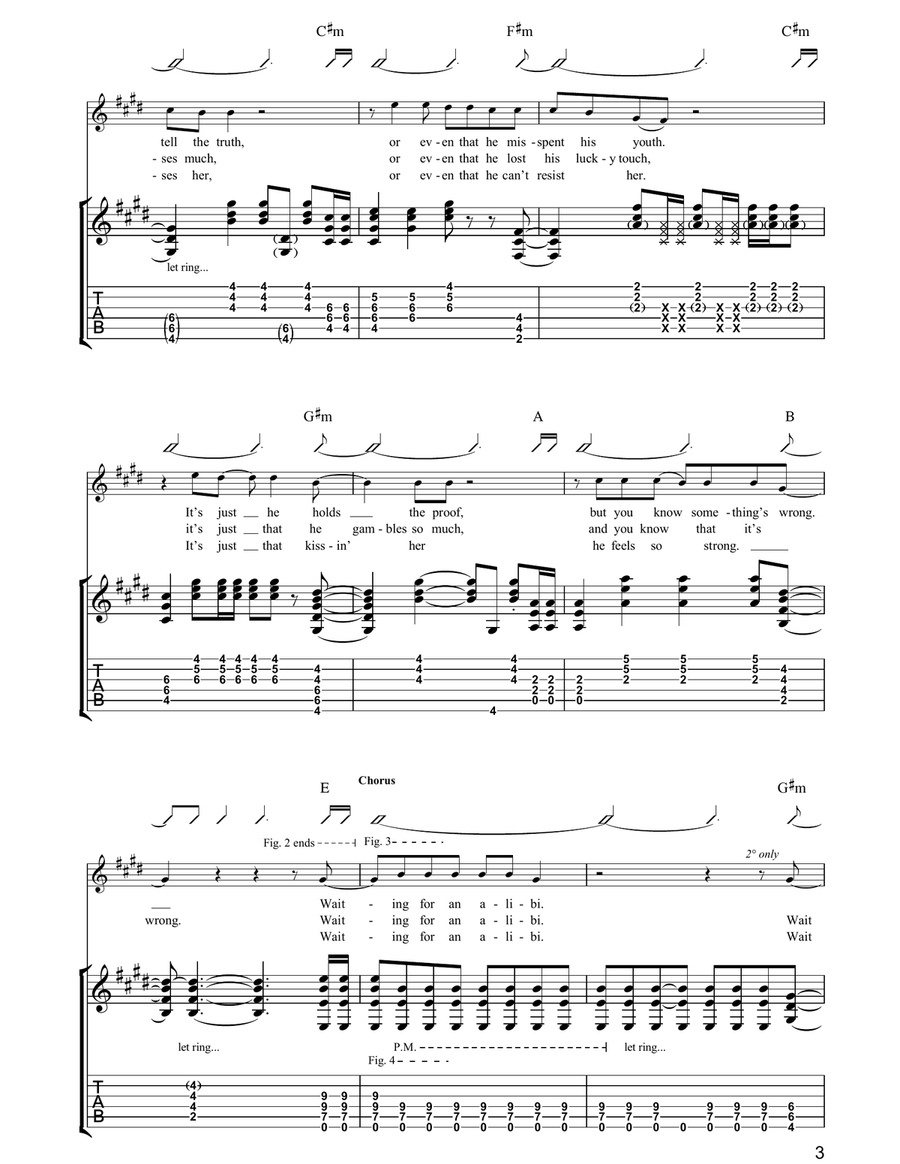 Waiting For An Alibi Electric Guitar scores gallery preview page 3