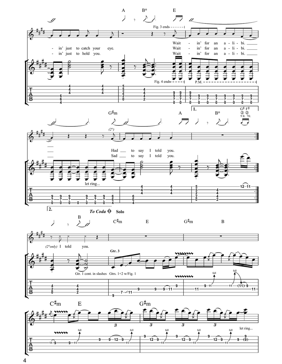 Waiting For An Alibi Electric Guitar scores gallery preview page 4