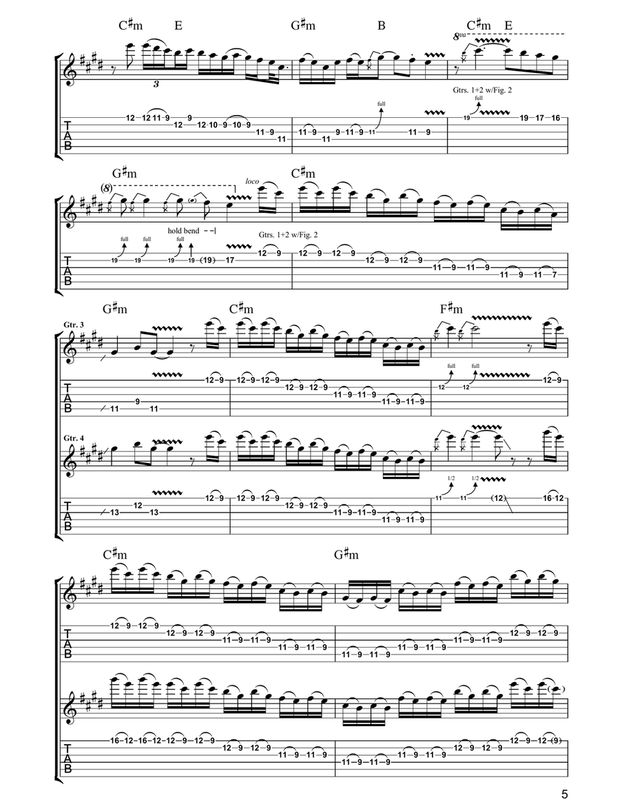Waiting For An Alibi Electric Guitar scores gallery preview page 5