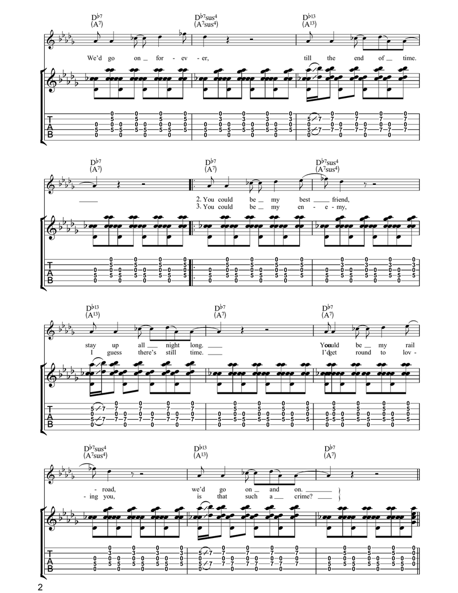 Guess God Thinks I'm Abel Guitar Tablature scores gallery preview page 2