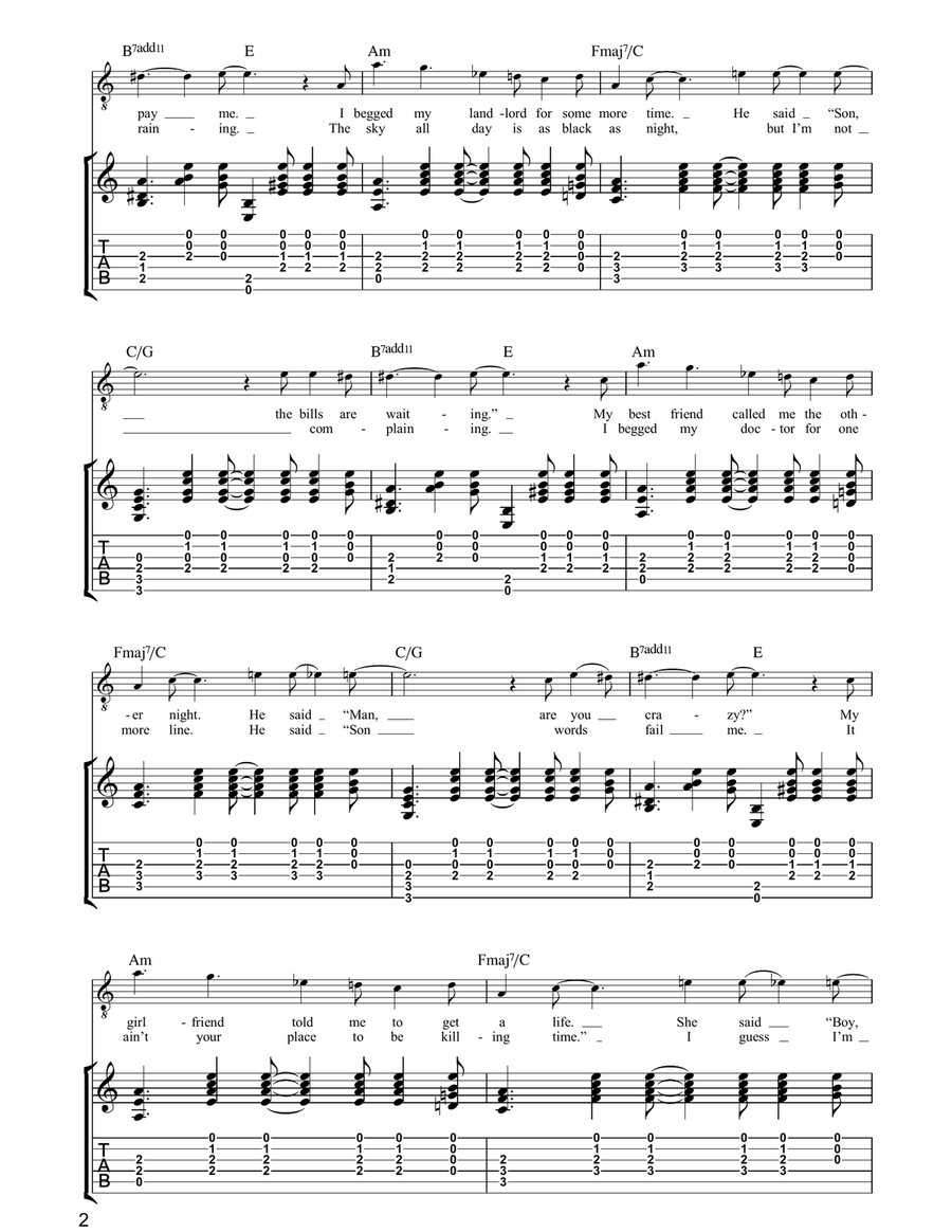 The Importance Of Being Idle Guitar Tablature scores gallery preview page 2