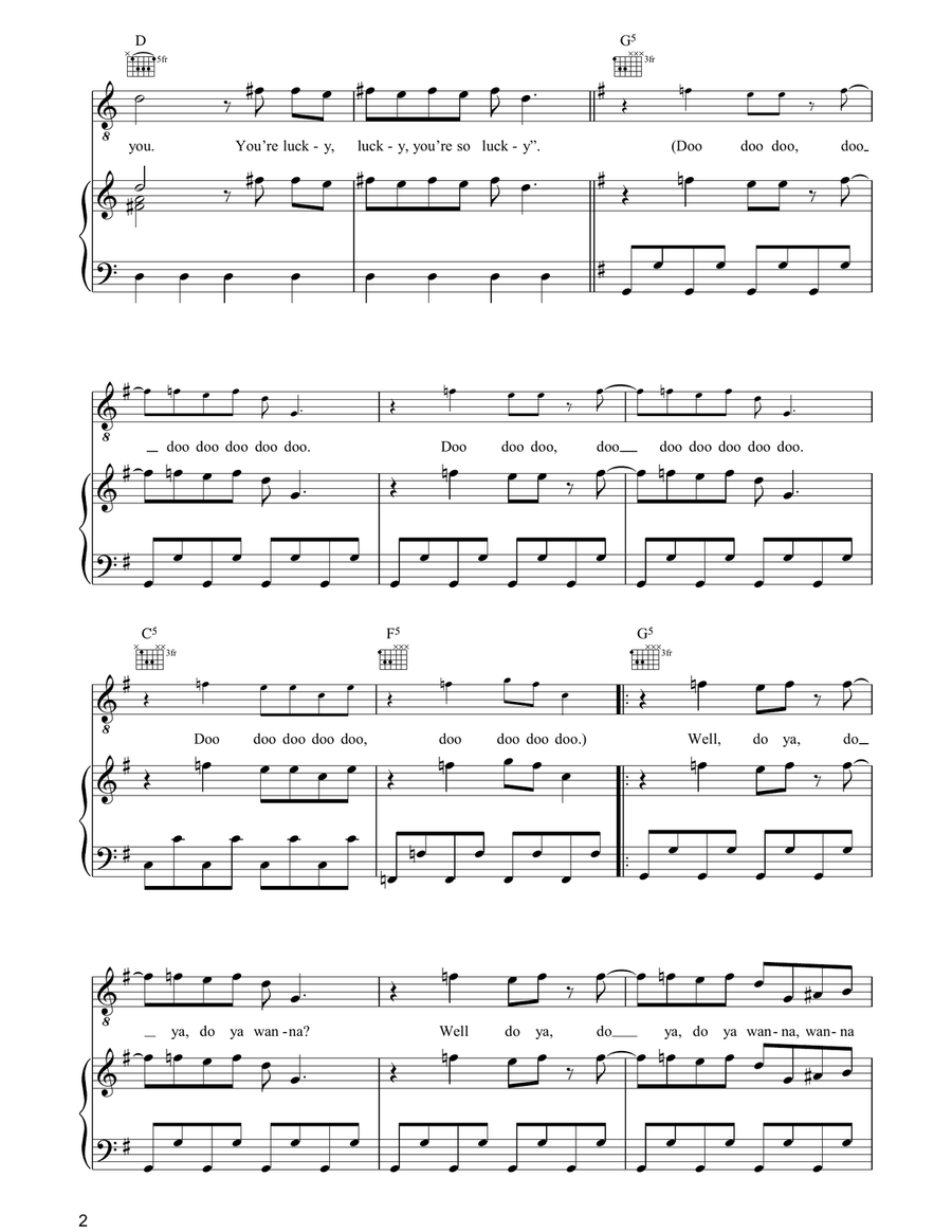 Do You Want To Piano, Vocal, Guitar scores gallery preview page 2