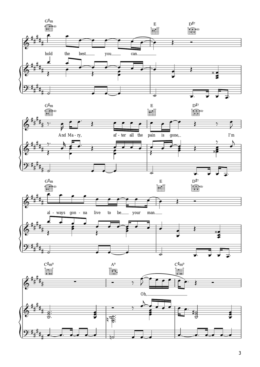 Mary Mary Piano, Vocal, Guitar scores gallery preview page 3