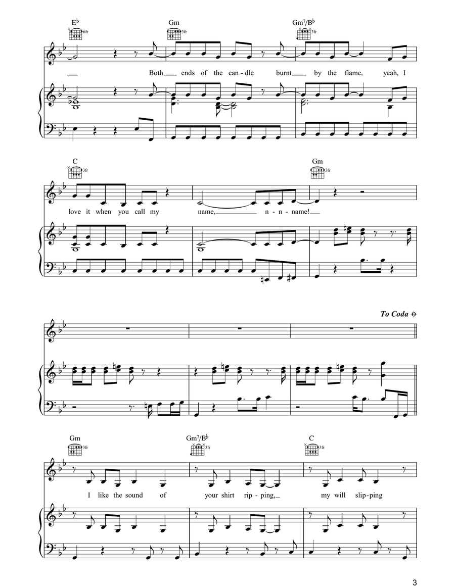 Call My Name Piano, Vocal, Guitar scores gallery preview page 3