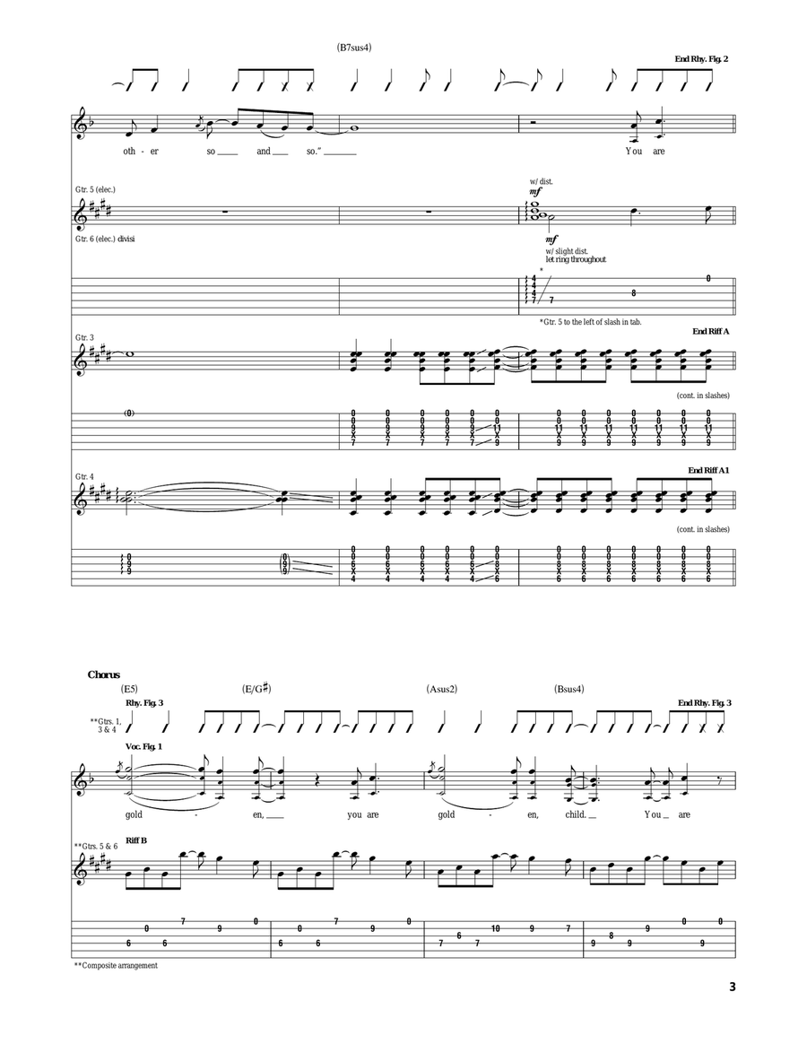 Golden Golden Acoustic Guitar scores gallery preview page 3