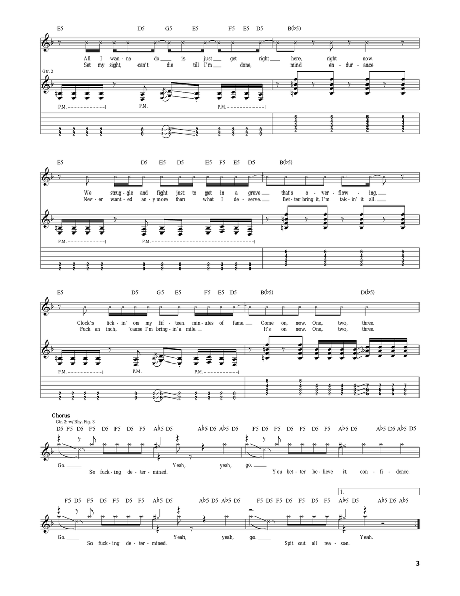 Determined Determined Electric Guitar scores gallery preview page 3