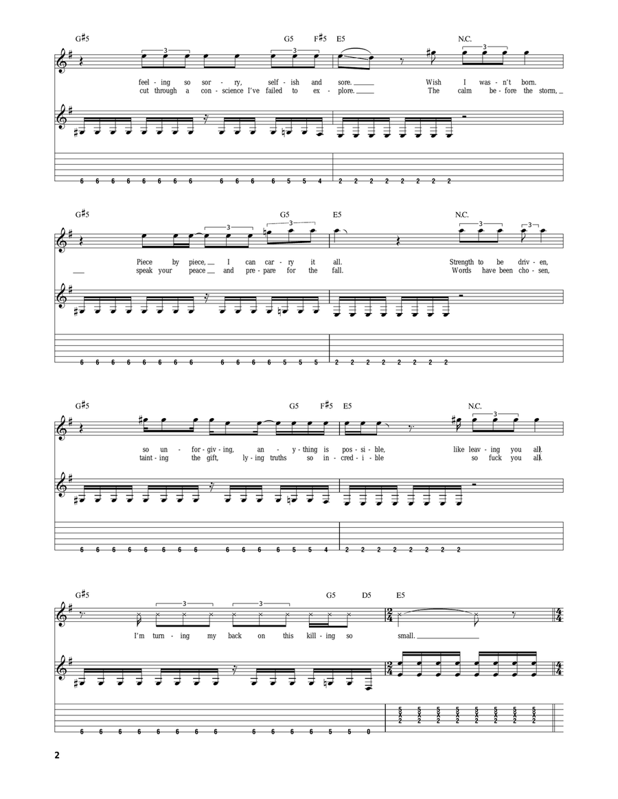 Pushing Through Pushing Through Electric Guitar scores gallery preview page 2