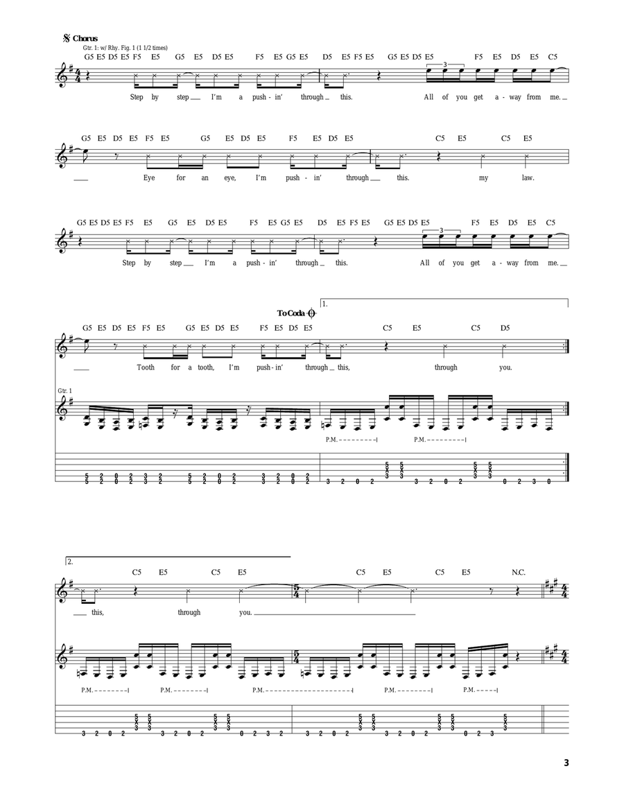Pushing Through Pushing Through Electric Guitar scores gallery preview page 3