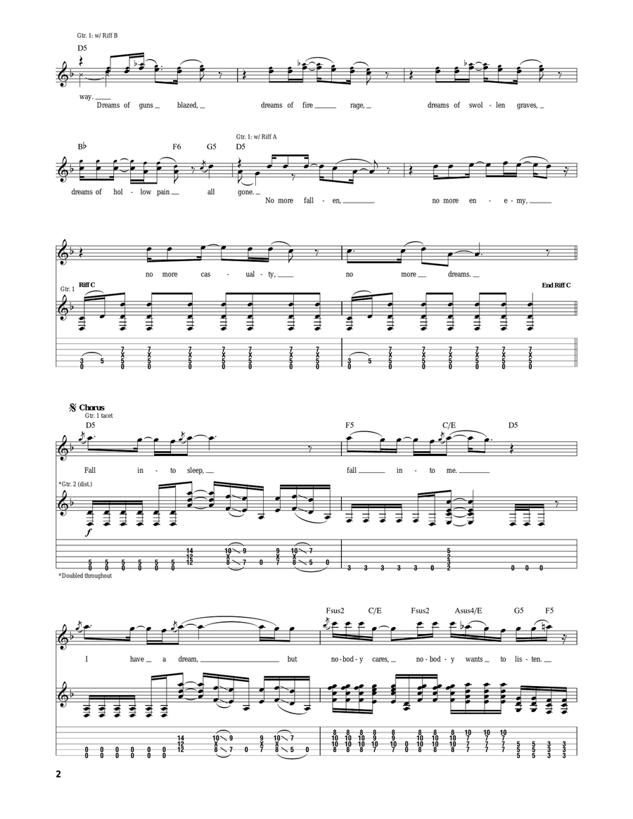 Fall Into Sleep Fall Into Sleep Electric Guitar scores gallery preview page 2