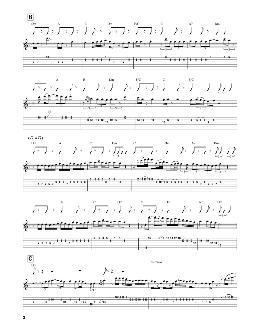 Bouree Acoustic Guitar scores gallery preview page 2