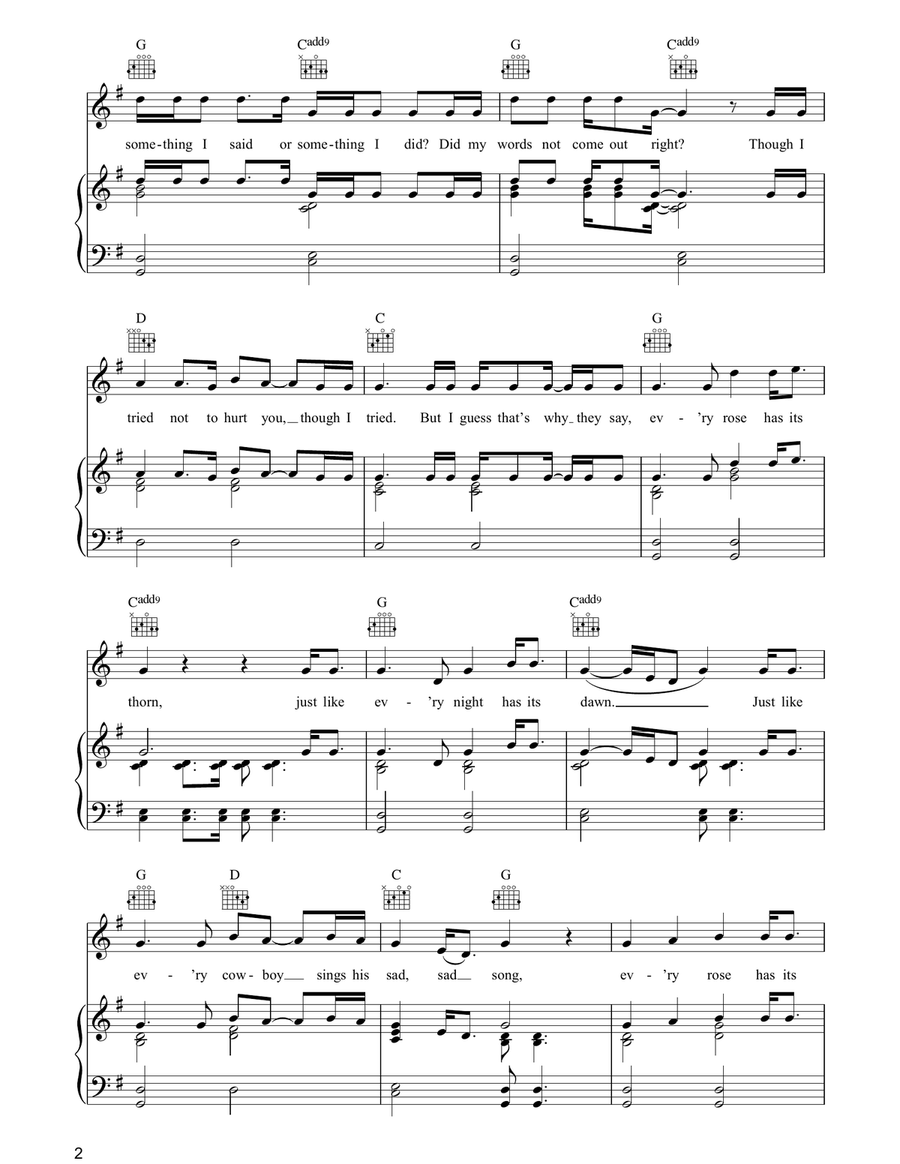 Every Rose Has Its Thorn Every Rose Has Its Thorn Piano, Vocal, Guitar scores gallery preview page 2