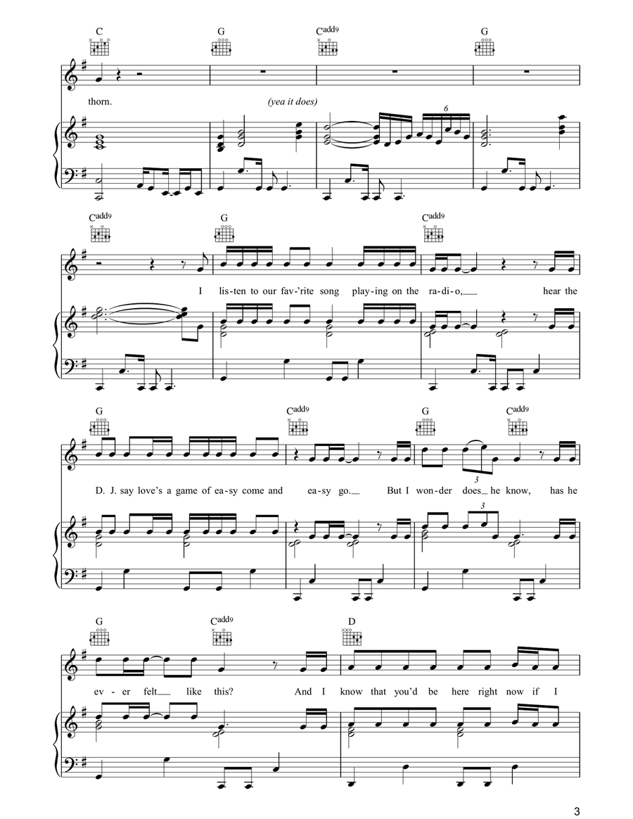 Every Rose Has Its Thorn Every Rose Has Its Thorn Piano, Vocal, Guitar scores gallery preview page 3
