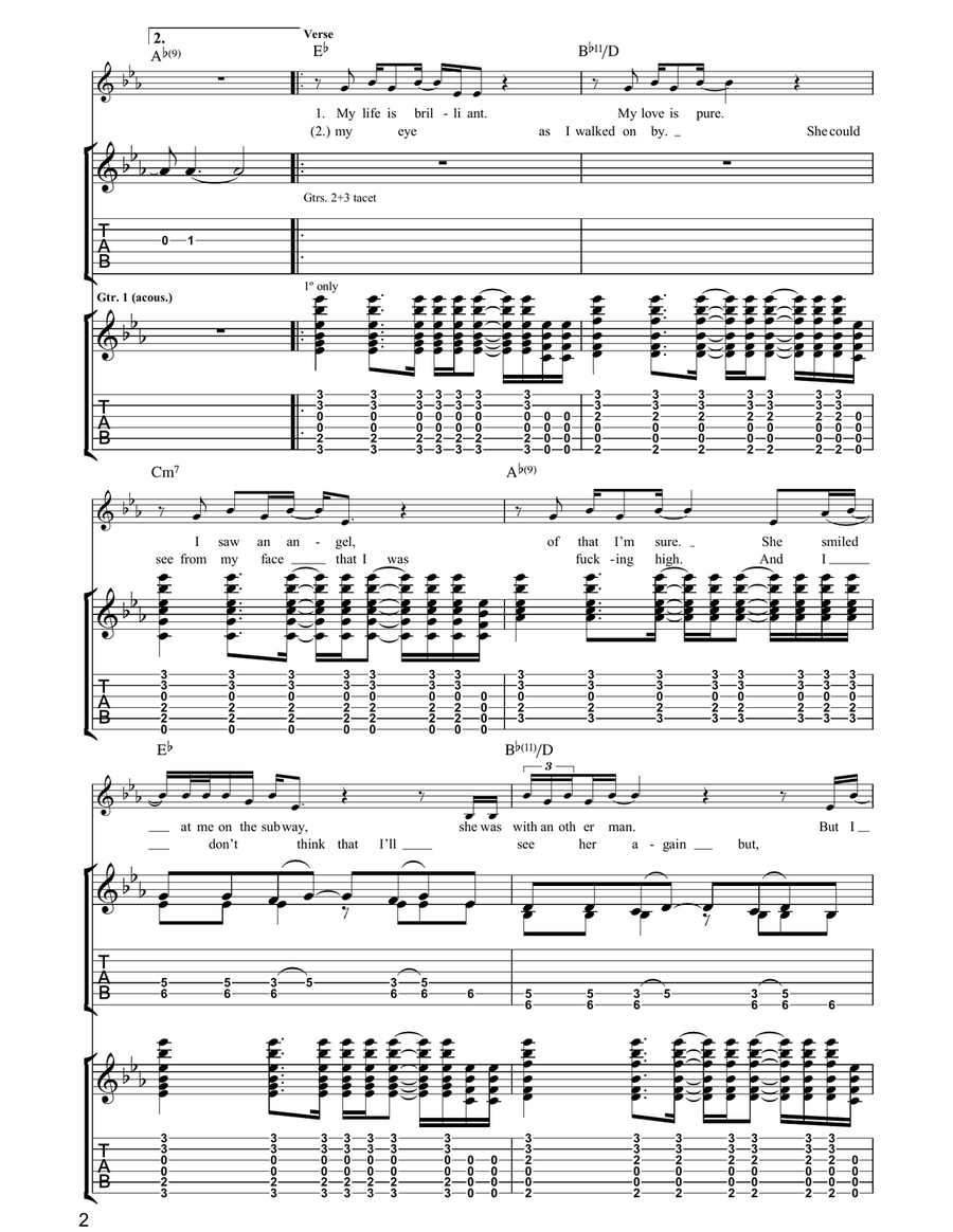 You're Beautiful You're Beautiful Acoustic Guitar scores gallery preview page 2