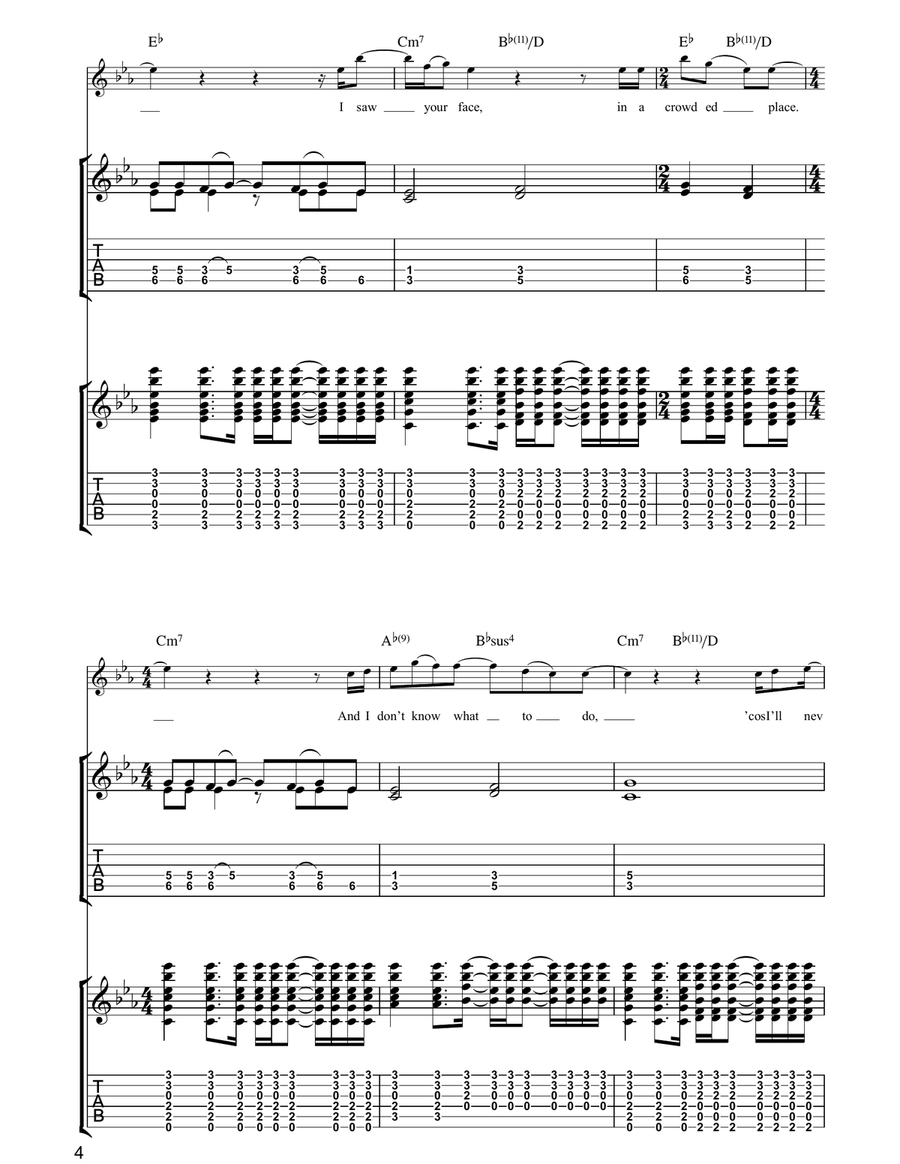 You're Beautiful You're Beautiful Acoustic Guitar scores gallery preview page 4