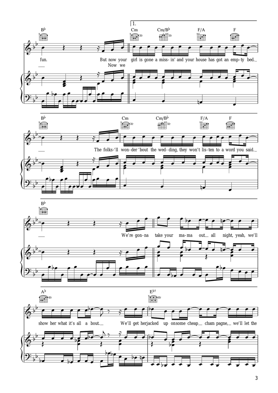 Take Your Mama Take Your Mama Piano, Vocal, Guitar scores gallery preview page 3