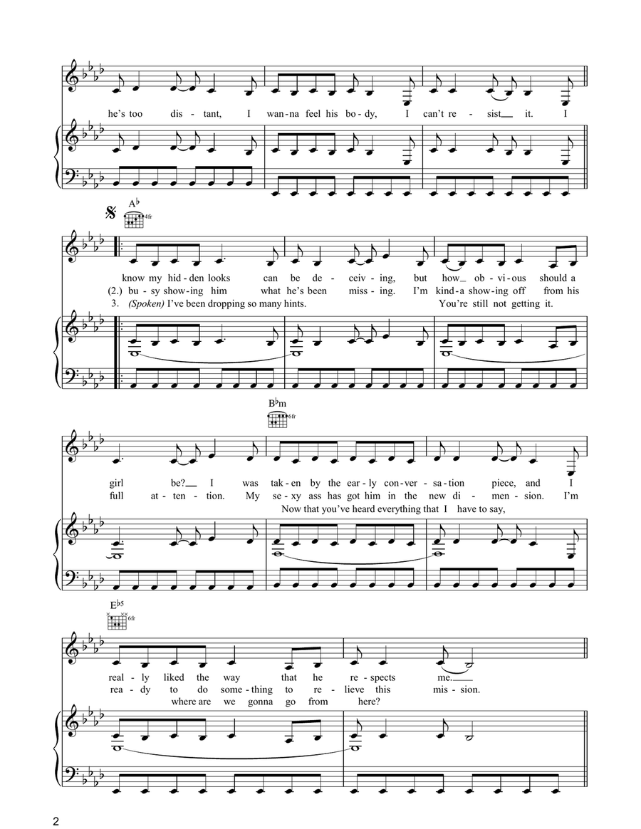 Push The Button Push The Button Piano, Vocal, Guitar scores gallery preview page 2