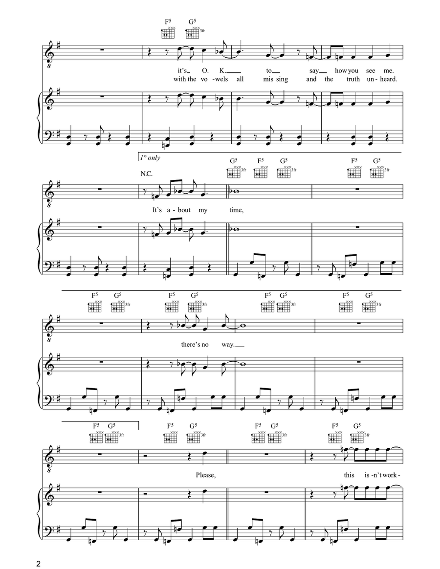 Switch It On Piano, Vocal, Guitar scores gallery preview page 2