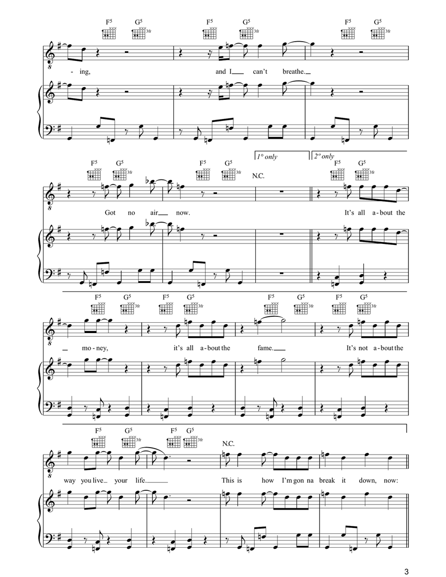 Switch It On Piano, Vocal, Guitar scores gallery preview page 3