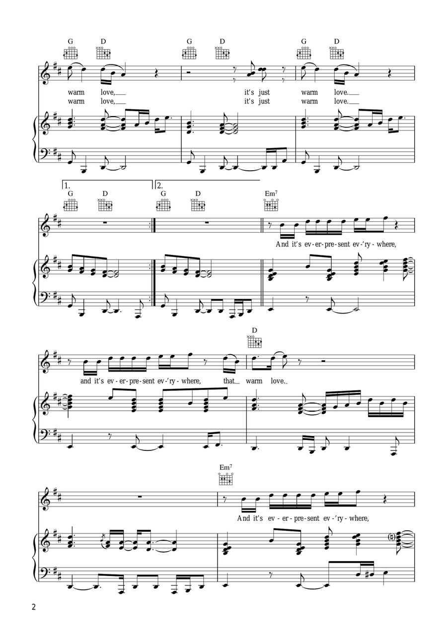 Warm Love Warm Love Guitar scores gallery preview page 2