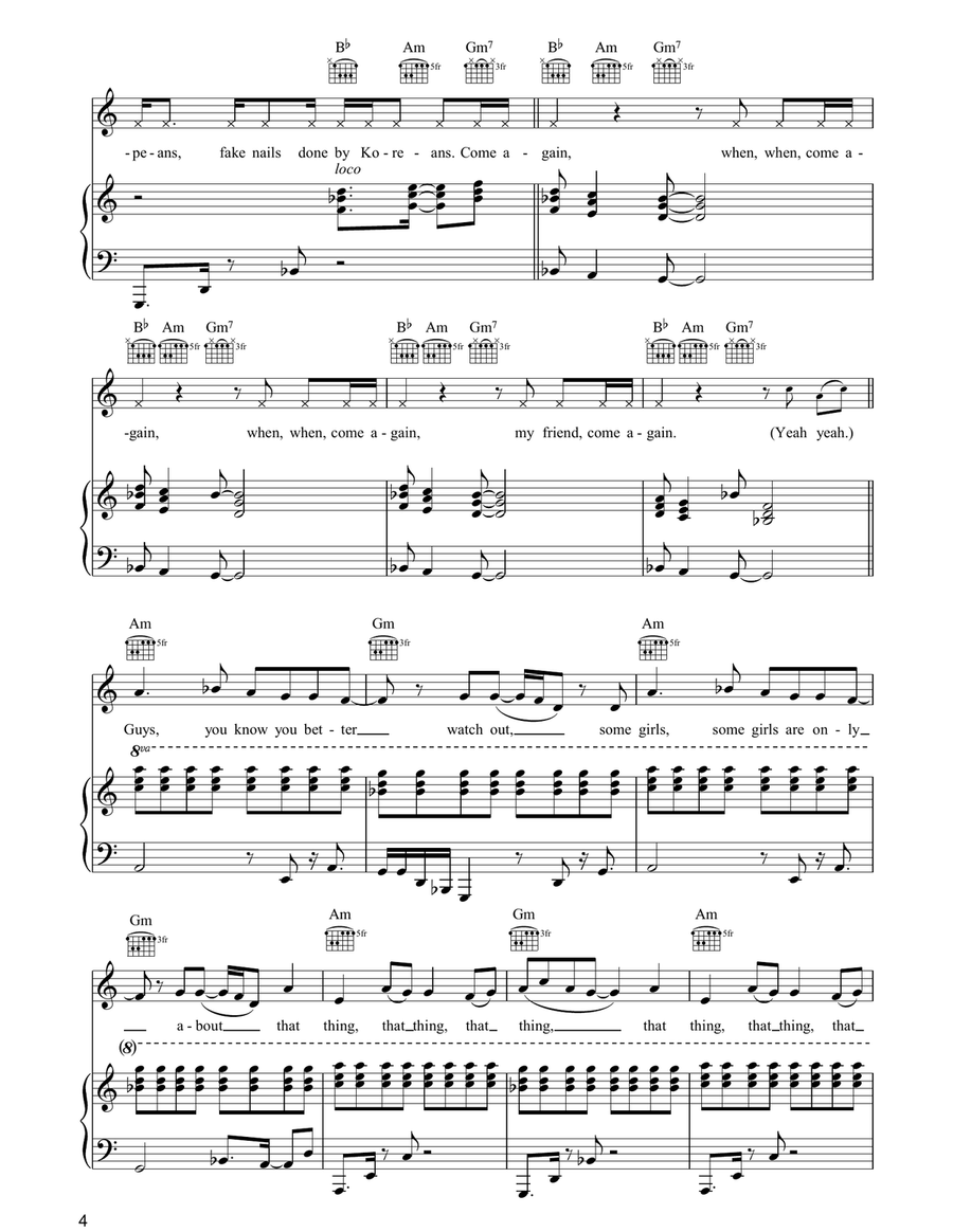 Doo Wop (That Thing) Doo Wop (That Thing) Piano, Vocal, Guitar scores gallery preview page 4