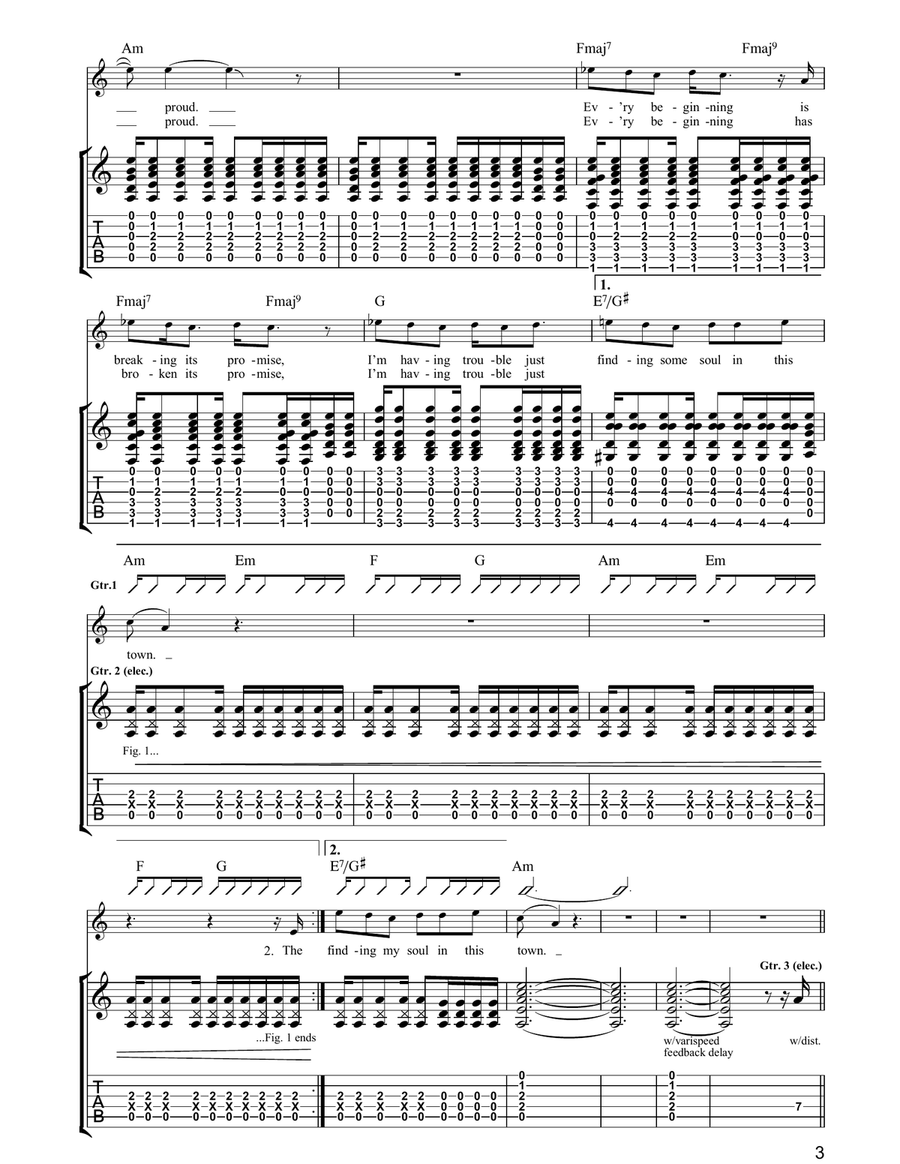Part Of The Queue Guitar Tablature scores gallery preview page 3