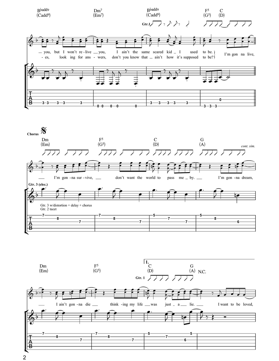 I Want To Be Loved Guitar Tablature scores gallery preview page 2