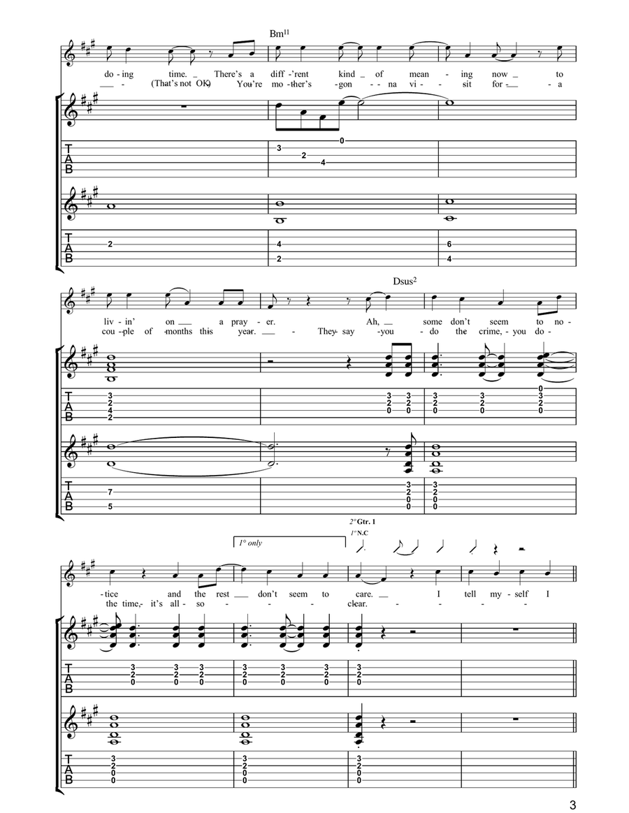 Novocaine Novocaine Guitar Tablature scores gallery preview page 3